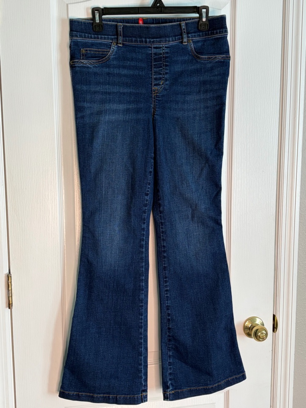 SPANX Dark Blue Pull on Flare Jeans